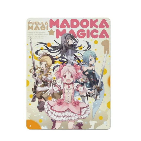 Longmei Puella Magi Madoka Magica Hanging Picture Tin Hanging Picture Wall Poster Metal Painting Creativity Poster Home Decor Painting Anime Goods Gift 40x30cm