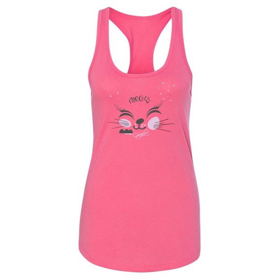 Meow, Kitten Face Racerback Tank Women -Image by Shutterstock, Female Large
