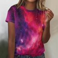 thumbnail image 1 of Puntoco Liquidación de camisetas cortas para mujer, nueva camiseta estampada informal de moda para mujer, camiseta de manga corta con cuello redondo, 1 of 5