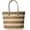 Brown, variant on Striped Synthetic Straw Women's Tote Light Weight Vaction Shoulder Handbag