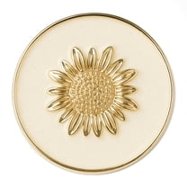 Sunflower Cream Gold Stamped Flower Snap Jewelry Ginger Charm Button, For Interchangeable DIY Customizable Accessories