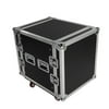 Powecrea 19" 12U Single Layer Double Door DJ Equipment Detachable Cabinet Black
