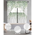 thumbnail image 2 of Eucalyptus Leaves Swag Curtains for Living Room/Bedroom Windows, Green Summer Botanical Weeping Kitchen Curtains and Valances Set 36 Inch Length, Light Filtering Swags Valance Curtain Panels, 2 of 5