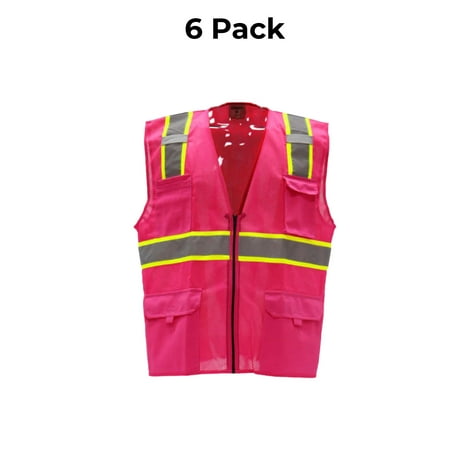 

Radyan Multi-Pocket Safety Vest 100% polyester 6 Pack