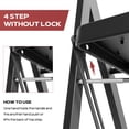 thumbnail image 6 of Primy 4 Step Ladder, Folding Step Stool with Extra Wide Anti-Slip Pedal and Top Handrail, 350lbs Lightweight Portable Sturdy Steel Ladders for Household Kitchen Office Outdoor, 6 of 9