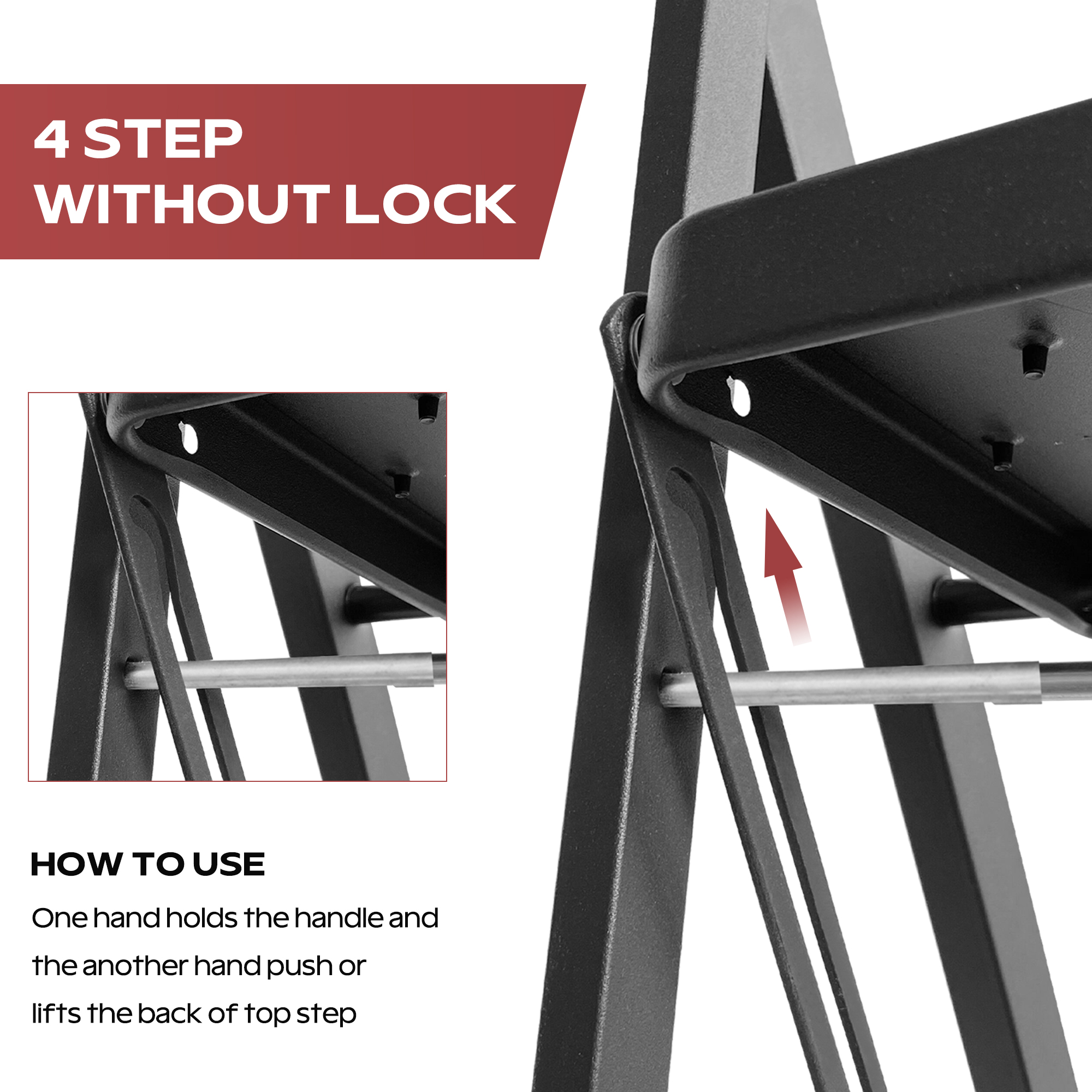 Primy 4-Step Folding Ladder, 350 Lb Capacity photo 5