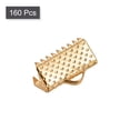 thumbnail image 3 of Unique Bargains 160Pack Ribbon Crimp Clamp Ends 10mm Cord End Clasp for DIY Craft Light Golden, 3 of 7
