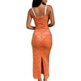 thumbnail image 4 of Fortune Robe en Dentelle Transparente pour Femmes Bretelles Spaghetti Ajustée Longue Robe, 4 of 6