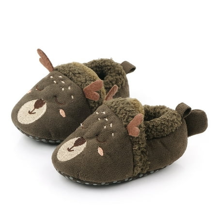 

NEGJ Toddler Baby Girls Boys Plush Animal Shoes Prewalker Sneakers Warm Shoes