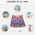 thumbnail image 6 of FORMRS Boys Swim Trunks Quick Dry Mesh Liner Boardshorts Sizes XS-XL, Light Purple Flowers, 6 of 7