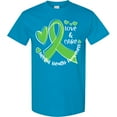 thumbnail image 3 of Inktastic Love and Care Mental Health Awareness Green Ribbon T-Shirt, 3 of 5
