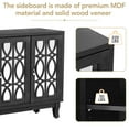 thumbnail image 6 of Retro Sideboard with Glass Doors, 3 Door Mirrored Buffet Cabinet with Silver Handle and Adjustable Shelves, Modern Accent Console Table for Living Room, Hallway, Dining Room, Black, 6 of 7