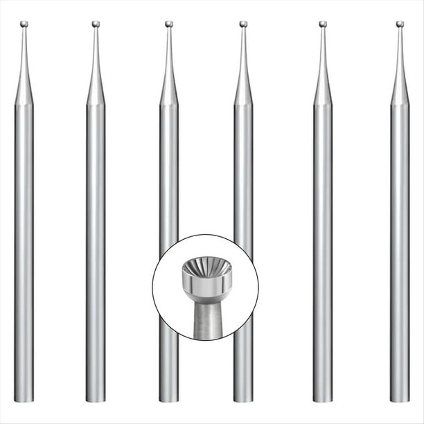 6 Piezas de Fresas de Copa Redondas de 1,2 mm - Brocas Redondas de Alambre de Vástago de 3/32 Pulgadas Fresas de Joyería para Fabricación de Lapidarios