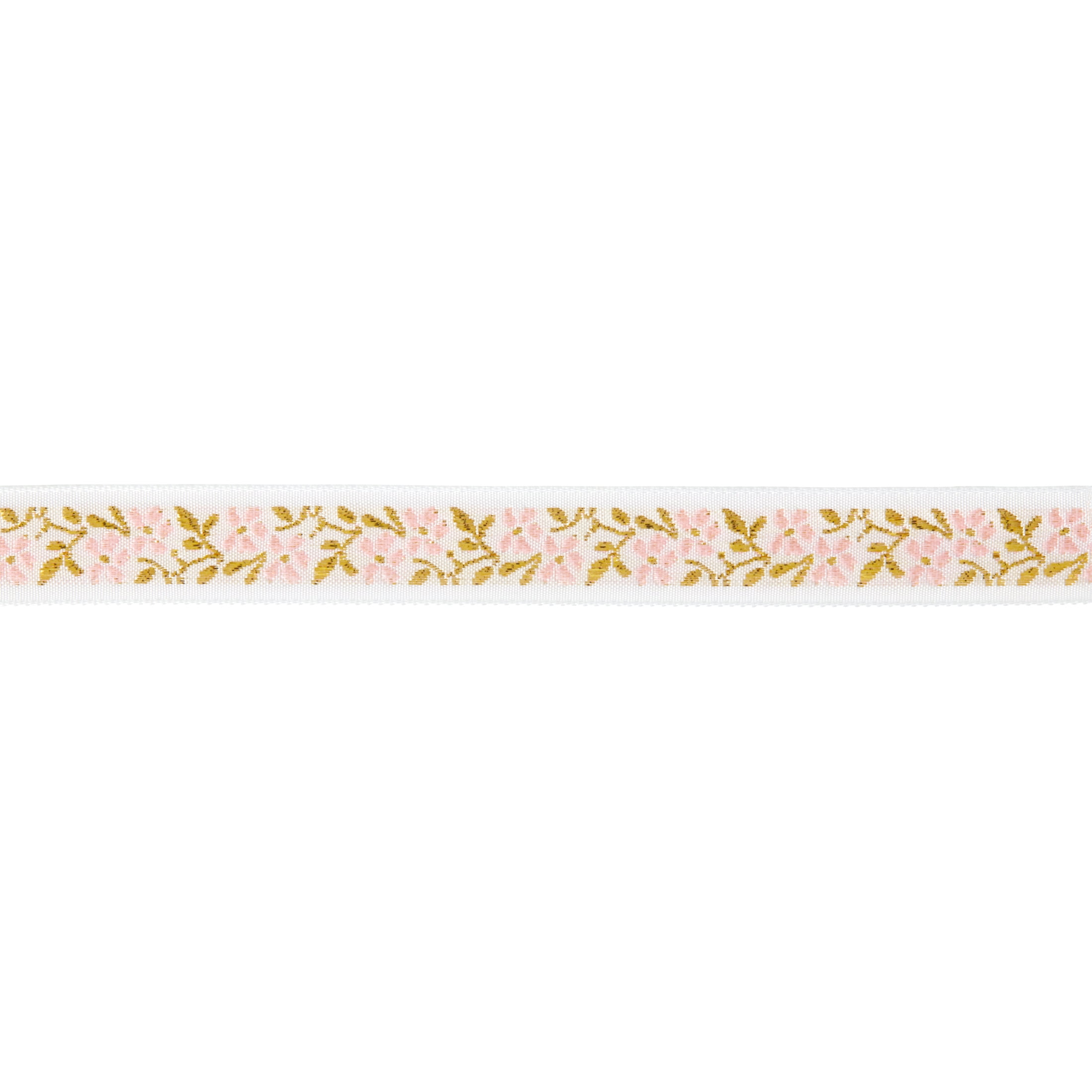 (3 pack) Offray Ribbon, White 5/8 inch Floral Jacquard Ribbon for Wedding, Crafts, Gifting, 9 feet, 1 Each