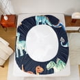 thumbnail image 5 of Manfei Colorful dinosaur Bed Sheets,Vintage Wild Animal King Sheets,Orange Blue Black Sheet Set For Boys,Super Cozy Room Decor,4-Piece, 5 of 7