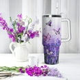 thumbnail image 6 of 40 Oz Butterfly Tumbler with Handle Lid and Straw,Purple Butterfly Tumbler Water Bottle Travel Coffee Cup Mug,Butterfly Gifts for Women Mom Daughter Girlfriend Teenage Girls Bridesmaid, 6 of 6
