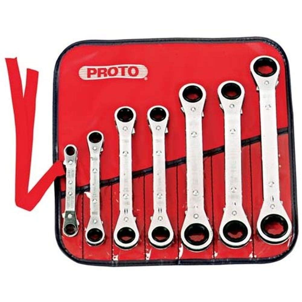 Stanley Proto Offset Ratcheting Box Wrench - 9mm X 10mm, Professional Grade