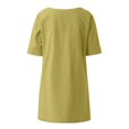 thumbnail image 3 of VANLOFE Yellow T-Shirts for Women Gift for Sister Women Casual Solid Irregular V-Neck Short Sleeve Pockets Top Blouse Fashion Print T-Shirts, 3 of 5