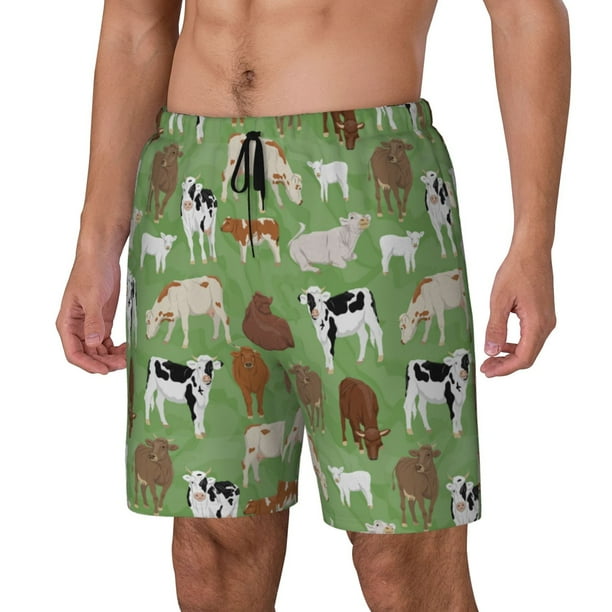 Fotbe Cows And Calves Traje de Baño para Hombre – Shorts de Natación de Secado Rápido con Forro y Bolsillos-X-Large