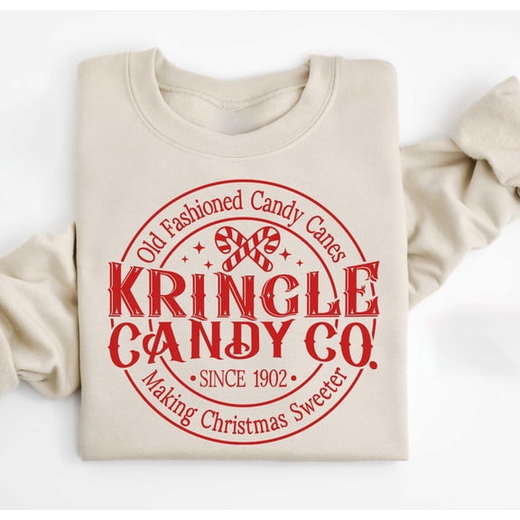 Old Fashioned Candy Canes Christmas Sweatshirt, Kringle Candy Co. Sweater, Retro Christmas Sweatshirt, Candy Cane Sweatshirt, Xmas Sweater