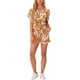 thumbnail image 1 of Conjuntos de Mujeres Hawaianos de 2 Piezas, Camisa Floral de Botones y Pantalones Cortos, Ropa Casual para Vacaciones Tropicales en la Playa 2026 M Naranja, 1 of 6