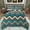 Teal, variant on Manfei Teal Western Aztec Bedding Comforter Set for Women, Vintage Rustic Farmhouse Twin Comforter Sets, Triangle Abstract Reversible Bedding Set, Luxury Bedroom Decor, 2-Piece