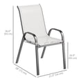 thumbnail image 3 of Outsunny Set of 2 Outdoor Patio Dining Chairs Stackable Lawn Chairs, Grey, 3 of 10