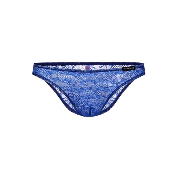 Eleluny Men Lace Thongs Briefs G String See Through Panties Underwear Knickers Royal Blue Xl 8603