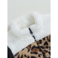thumbnail image 4 of Child Girls Fleece Jacket, Long Sleeve Stand Collar Zip-up Leopard Print Winter Jacket, 4 of 6