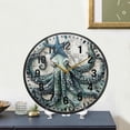 thumbnail image 4 of Yayeee Wall Clock Battery Operated 9.5" Silent Quartz Non-Ticking for Living Room Decor, Octopus Starfish Pattern, 4 of 8