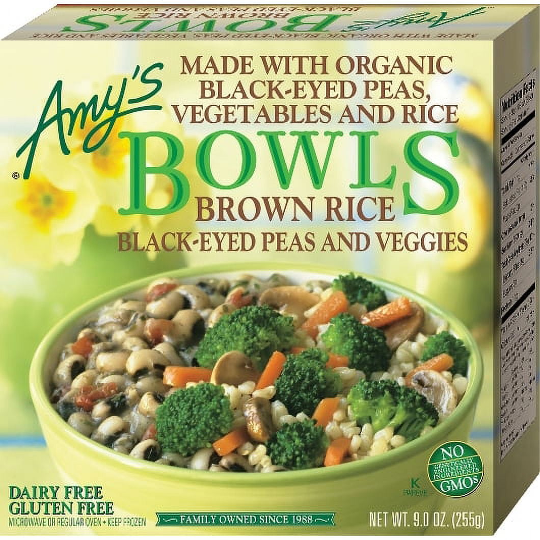 Pack of 12, Amy's, Brown Rice Black Eyed Peas and Veggies Bowl, 9 oz.