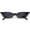 Black / Smoke, variant on Women's Thin Extreme Cat Eye Sunglasses Rectangle Lens 47mm (White / Smoke)