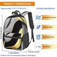 thumbnail image 3 of Black and Gold Marble Pattern 17" School Backpacks for Teens,Waterproof Oxford Fabric,S-Shape Padded Straps for School,Travel,Hiking,Camping, 3 of 6