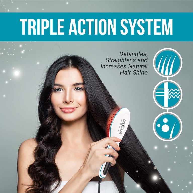 Pro Cabello Brush and Straightener ProCabello Hair Straightener Detangling Brush Ceramic  main image 3