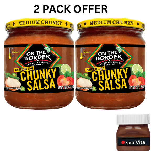 On The Border Medium Chunky Salsa, Gluten-Free, 15.75 oz Jar