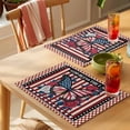 thumbnail image 4 of Independence Day Placemats Set of 6, Red Blue USA Flag Butterfly Rose Stripe Stars Non-Slip Place Mats Washable Table Mats for Kitchen Dining Table Decorations Indoor/Outdoor, 4 of 9