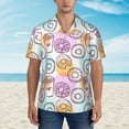 thumbnail image 5 of Uemuo Donuts and Coffee Printed Regular Fit Short Sleeve Casual Hawaiian Shirt for Men,Aloha shirt,Tropical shirt,Floral print shirt,Vacation Beach shirt-X-Large, 5 of 9