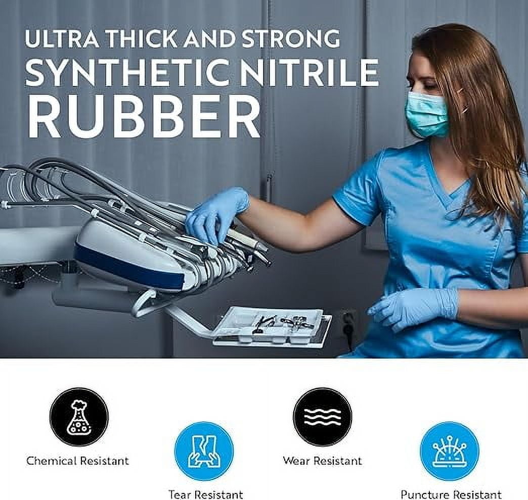 MEDELIM Medical Gloves - Nitrile Gloves Disposable Latex Free, 5 Mil, Powder-Free, Blue, Medium, 1000 Pcs