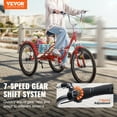 thumbnail image 2 of VEVOR Triciclo plegable para adultos, 26 pulgadas, 7 velocidades, bicicleta de crucero de 3 ruedas de acero al carbono con canasta y asiento ajustable, triciclos plegables para ir de compras, picnic,, 2 of 9