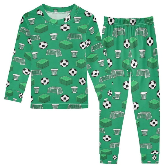 joogoo Football 2 Piece Long Sleeve Tee and Pants Cotton Pajama Set 5Y