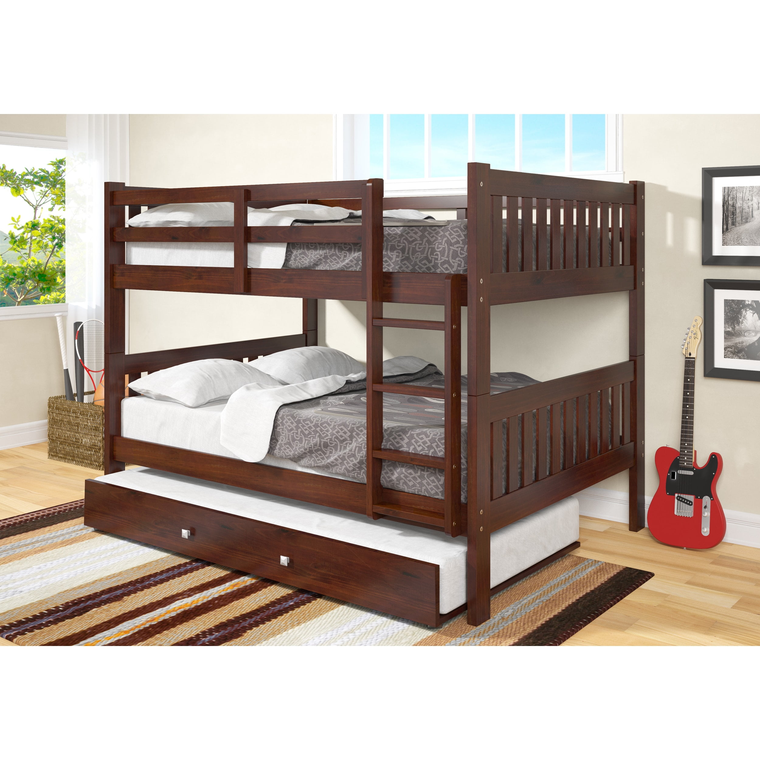 Donco Kids Full Over Mission Bunk Bed With Twin Trundle Donco Kids Full Over Mission Bunk Bed With Twin Trundle Com