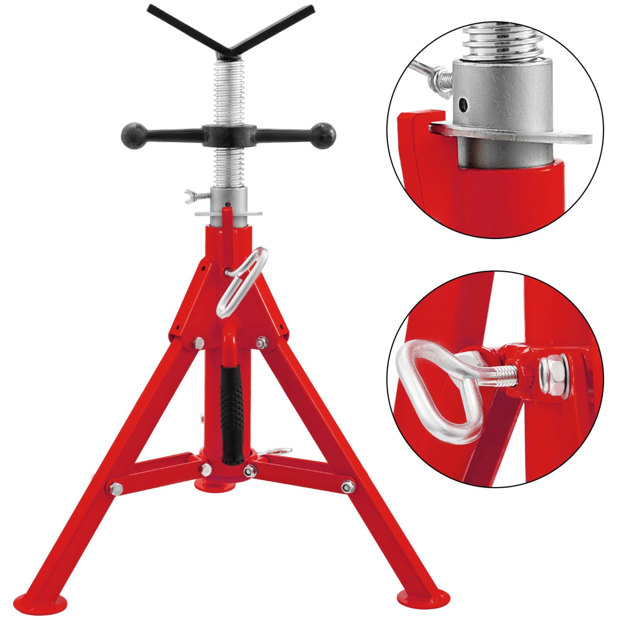12" Pipe Capacity Pipe Stand Fold-a-Jack 4-Ball Transfer Head 20"-37" Height 