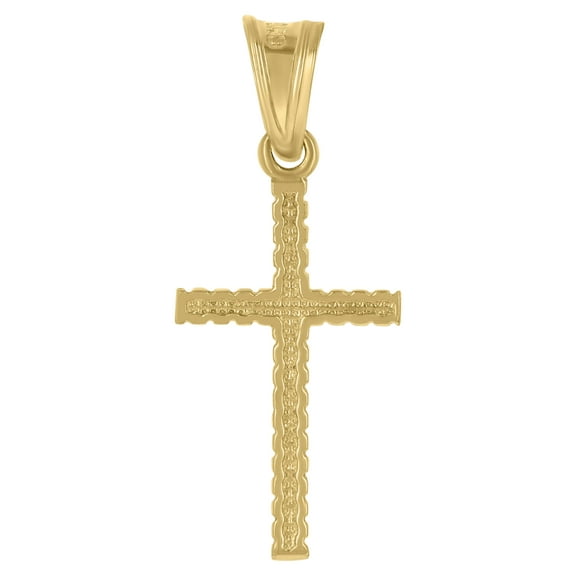 10kt Real Yellow Gold Unisex Cross Religious Charm Pendant