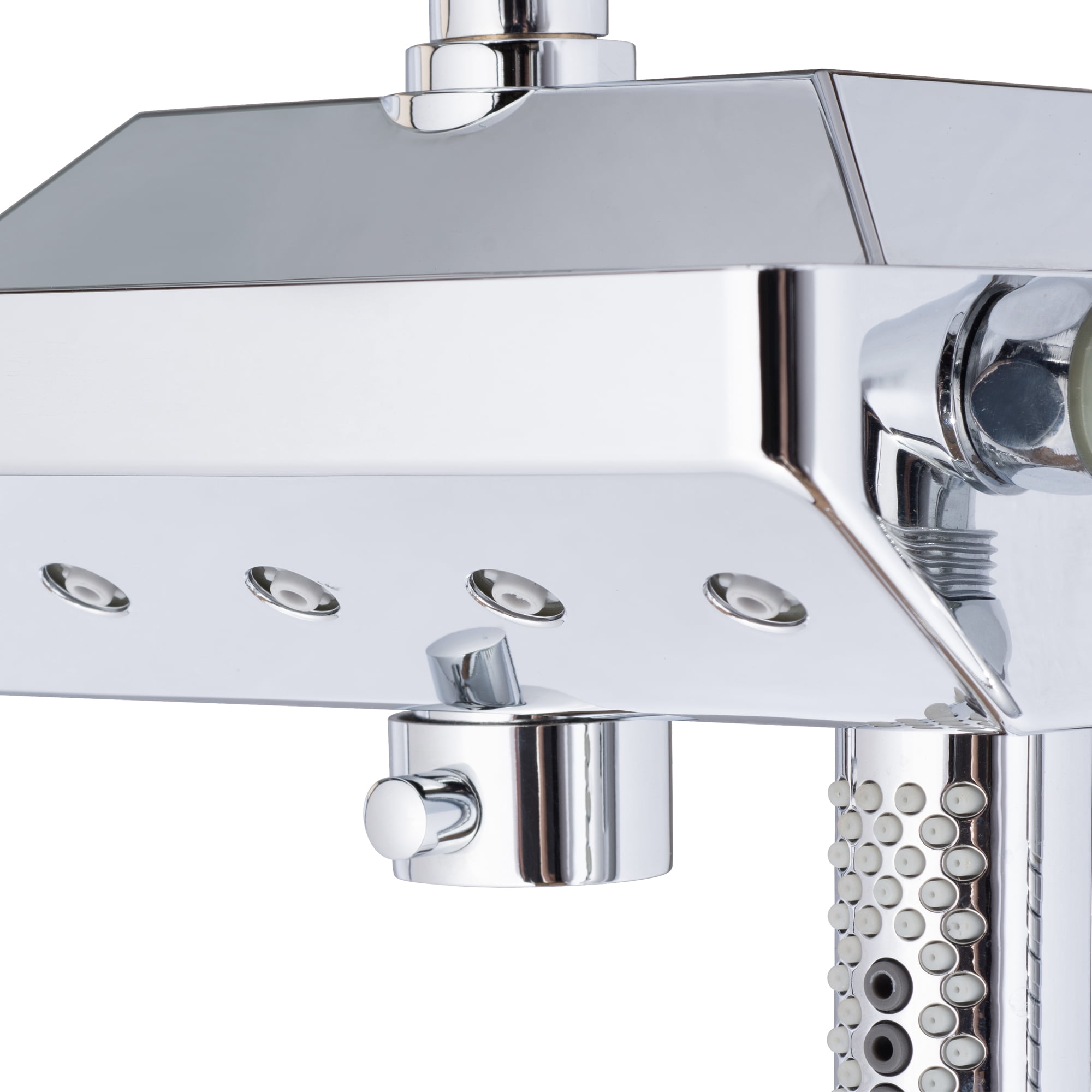 AquaPower 11-in Rain Showerhead Shower System with Pivoting Shower Arm and PULSE AquaPower Spray Chrome 1.8 GPM