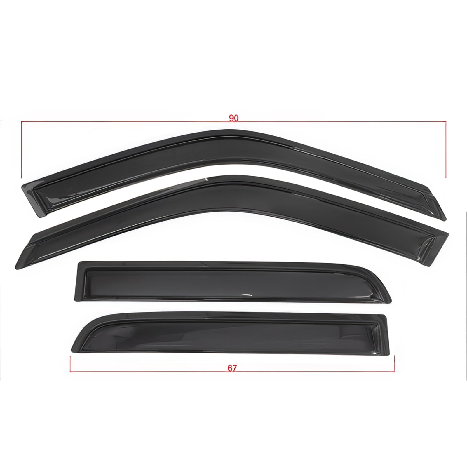 Ikon Motorsports Compatible with 97-01 Honda CRV Acrylic Window Vent Visor Deflector Rain Guard 4Pc Outside Mount 1998 1999 2000 2001