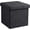 Black, variant on Folding storage footstool, 15inch storage cube with lid, suitable for bedroom, living room, entryway, upholstered in tufted linen fabric