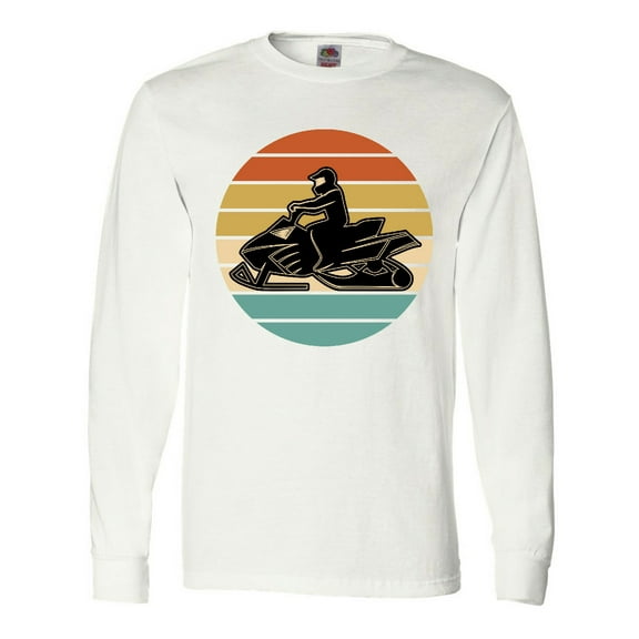 Inktastic Snowmobile Retro Sunset Long Sleeve T-Shirt