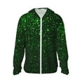 thumbnail image 1 of Lsque Green Sparkling Pattern UPF 50+ Lightweight Sun Protection Men's Women's Long Sleeve Shirt, Hoodie Performance -Large, 1 of 7