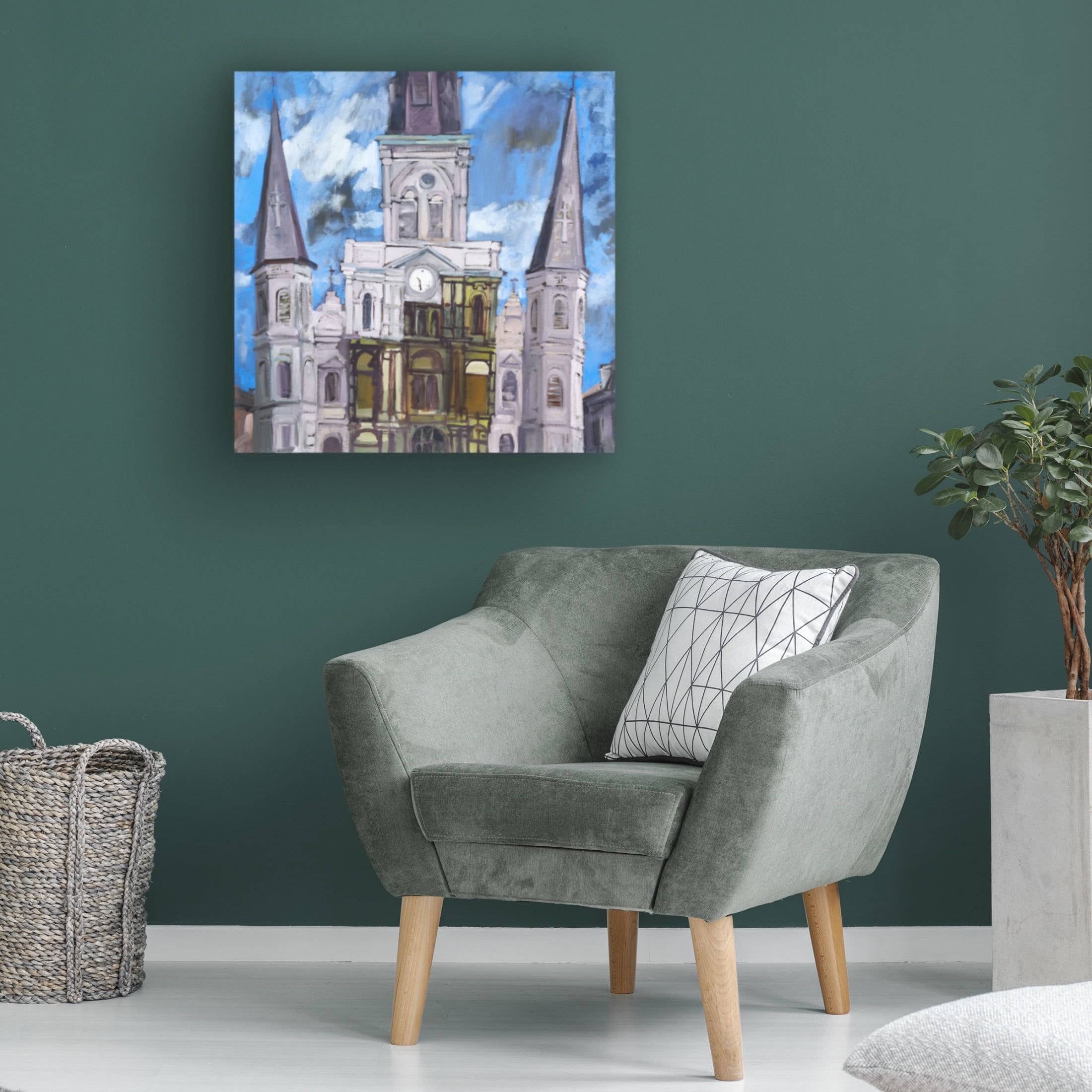 Canvas Wall Art - Erin McGee Ferrell 'Saint Louis Cathedral I' Wall Art for Living Room, Bedroom, or Office Décor by Trademark Fine Art - 18 x 18 Inches