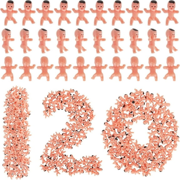 120 PCS Plastic Babies for Baby Shower Games, 0.87Inch Bulk Mini Babies Tiny Plastic Babies for King Cake Babies Ice Cube Game, Small Plastic Babies for My Water Broke Baby Shower Game Decorations